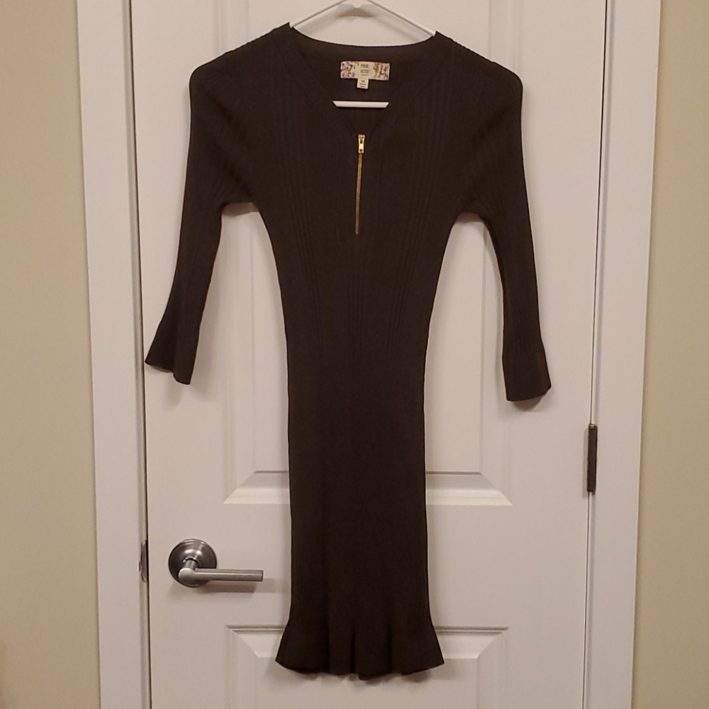 Pink Rose Petit Dark Green Sweater Dress